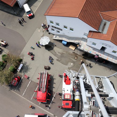 Tag der Feuerwehr in Zeitz: Blick von der Drehleiter