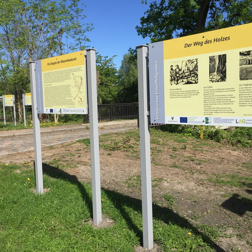 Info-Tafeln am Flößerpfad in Nempitz (Bad Dürrenberg)