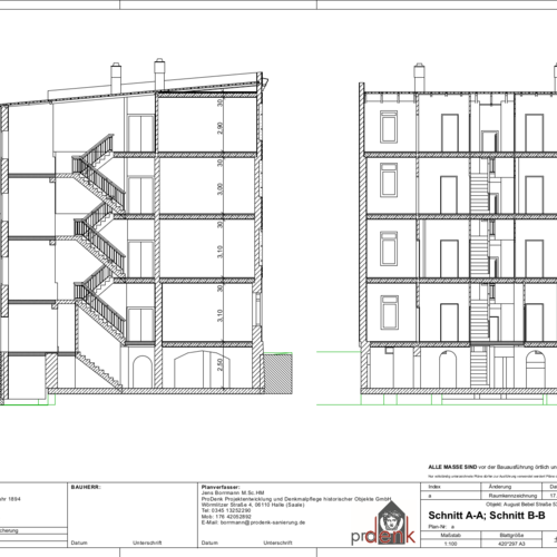 August-Bebel-Straße 53 - Darstellung als Schnitt