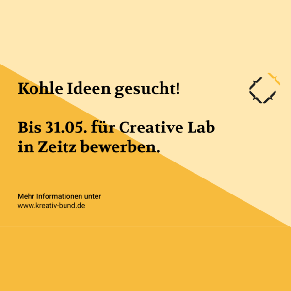 Banner Ausschreibung Creative Lab #2 Kohle Ideen