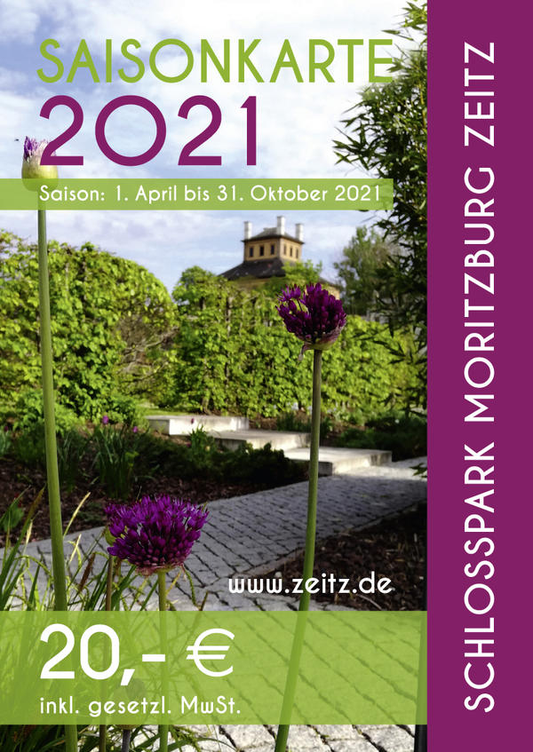 Muster der Dauerkarte für den Schlosspark in Zeit für die Saison 2021