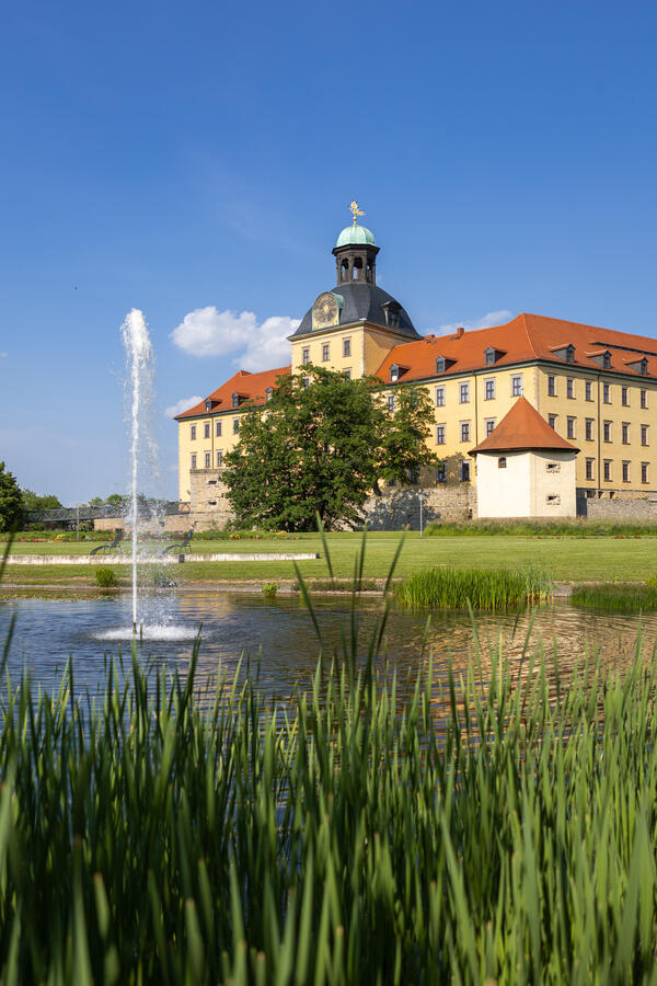 Schlosspark Moritzburg Zeitz_Blick zur Moritzburg_Johannisteich Font+ñne 1_2021 (c) Rene Weimer