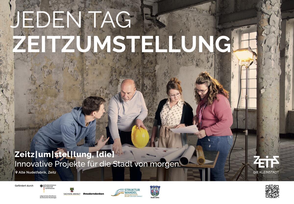 Imagekampagne Zeitz - Die Kleinstadt - Motiv: Jeden Tag ZEITZUMSTELLUNG
