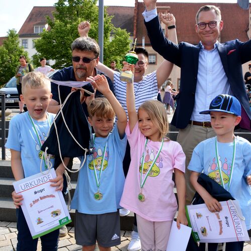 027 - Kinderduathlon 2023 - Platz 1 beim Wettkampf der Kindertagesstätten belegte die Mannschaft der Kita Bärenstark aus Droßdorf