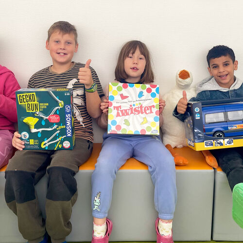 Gewinner des Spielepakets im Hort Grundschule Zeitz-Ost