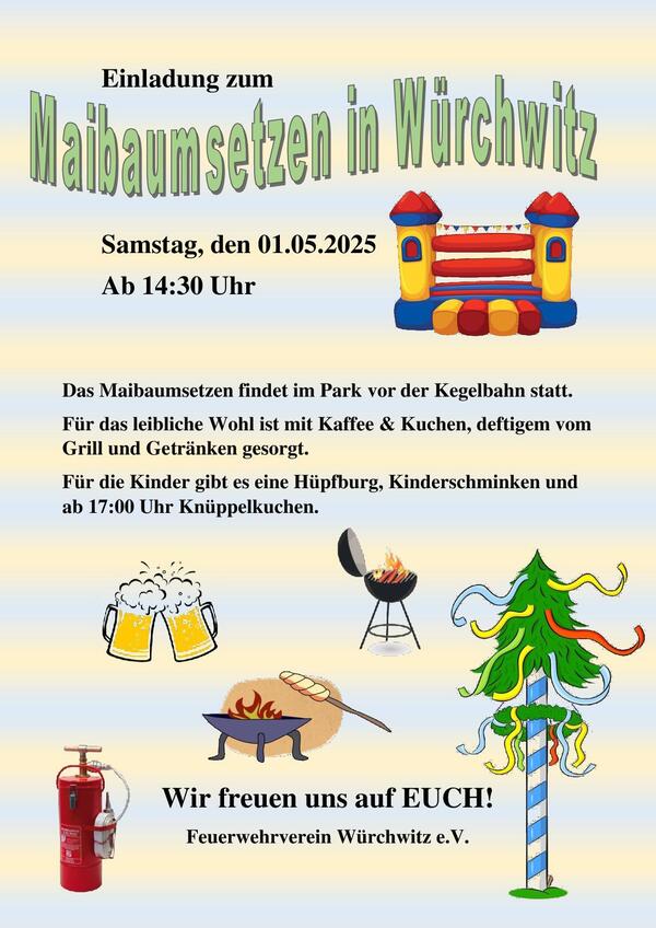 Maibaumsetzen Würchwitz Flyer 2025-001