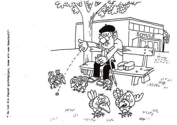 Karikatur Krähen